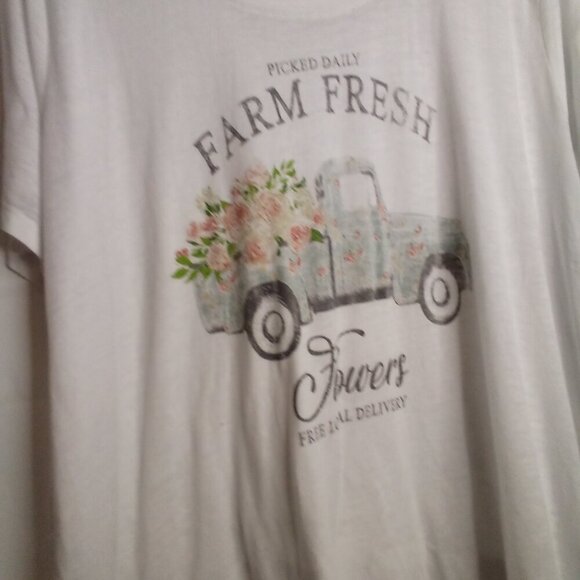 Maurices Shirt Women 3X Short Sleeve Simi Sheer Farm Fresh White - Picture 11 of 15